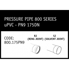 Marley uPVC 800 Series PN9 175DN Pipe - 800.175PN9